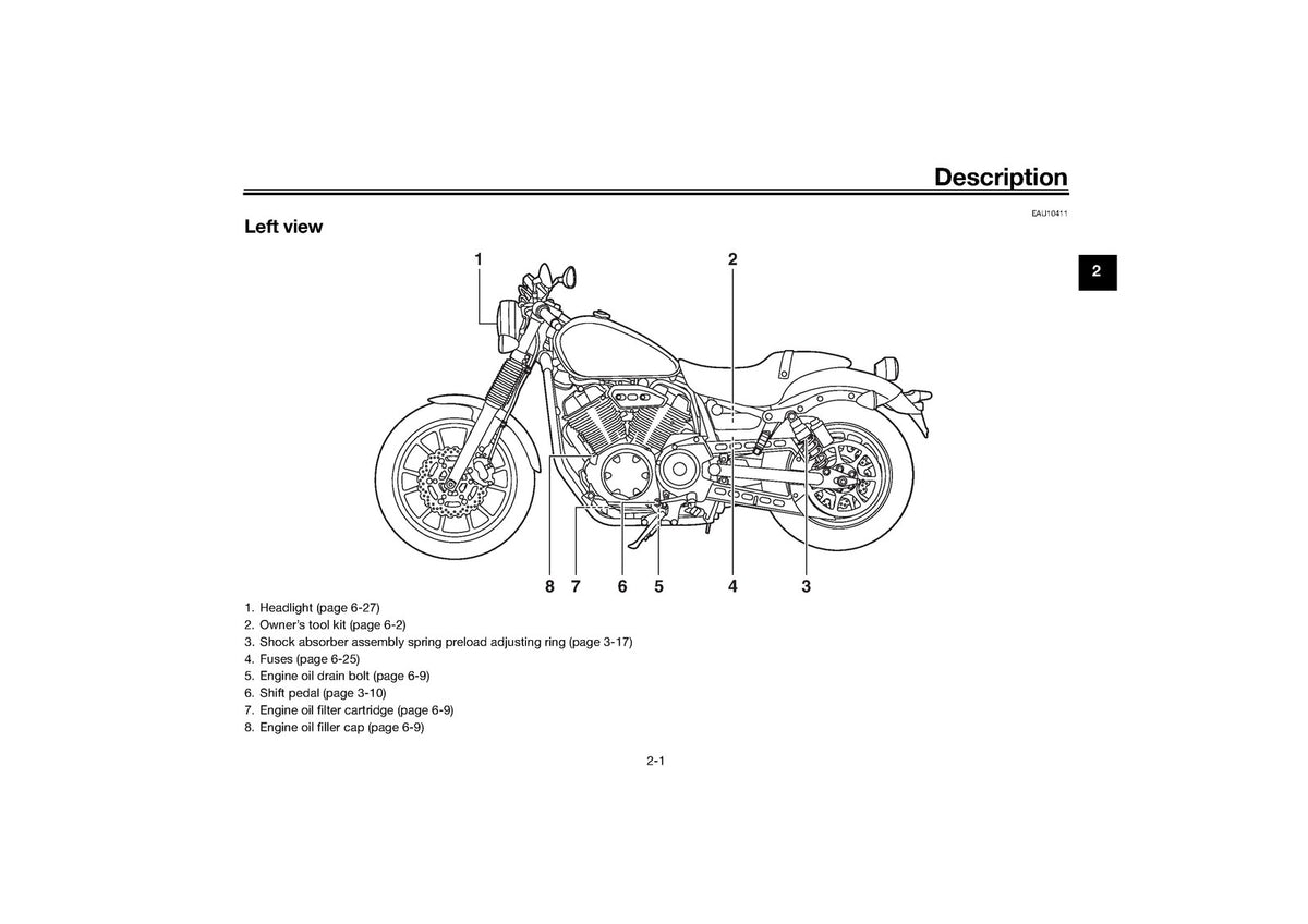 YAMAHA XVS950CR Motorcycle Owners Manual 2016 - STEEL WIRE BOUND - TOUGH COVERS