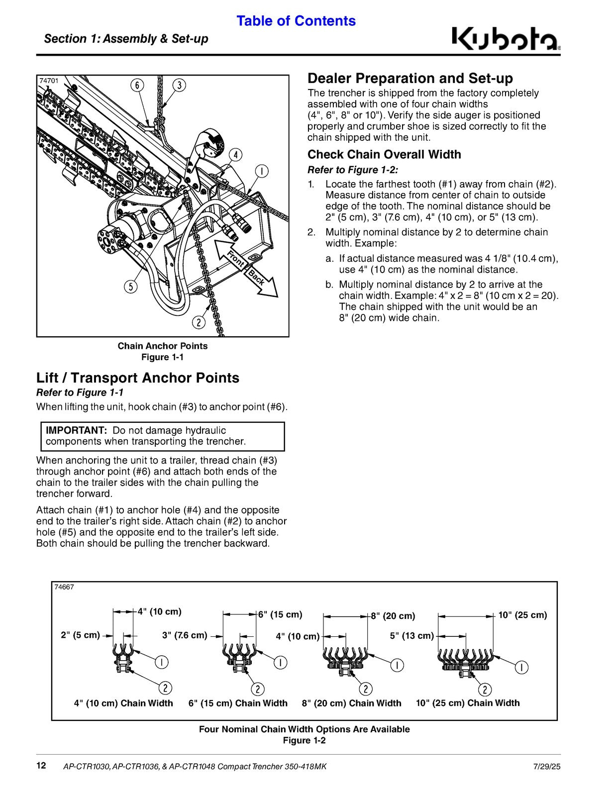 LAND PRIDE CTR10 Series Compact Trenchers Operators Manual - WIRE BOUND - COVERS