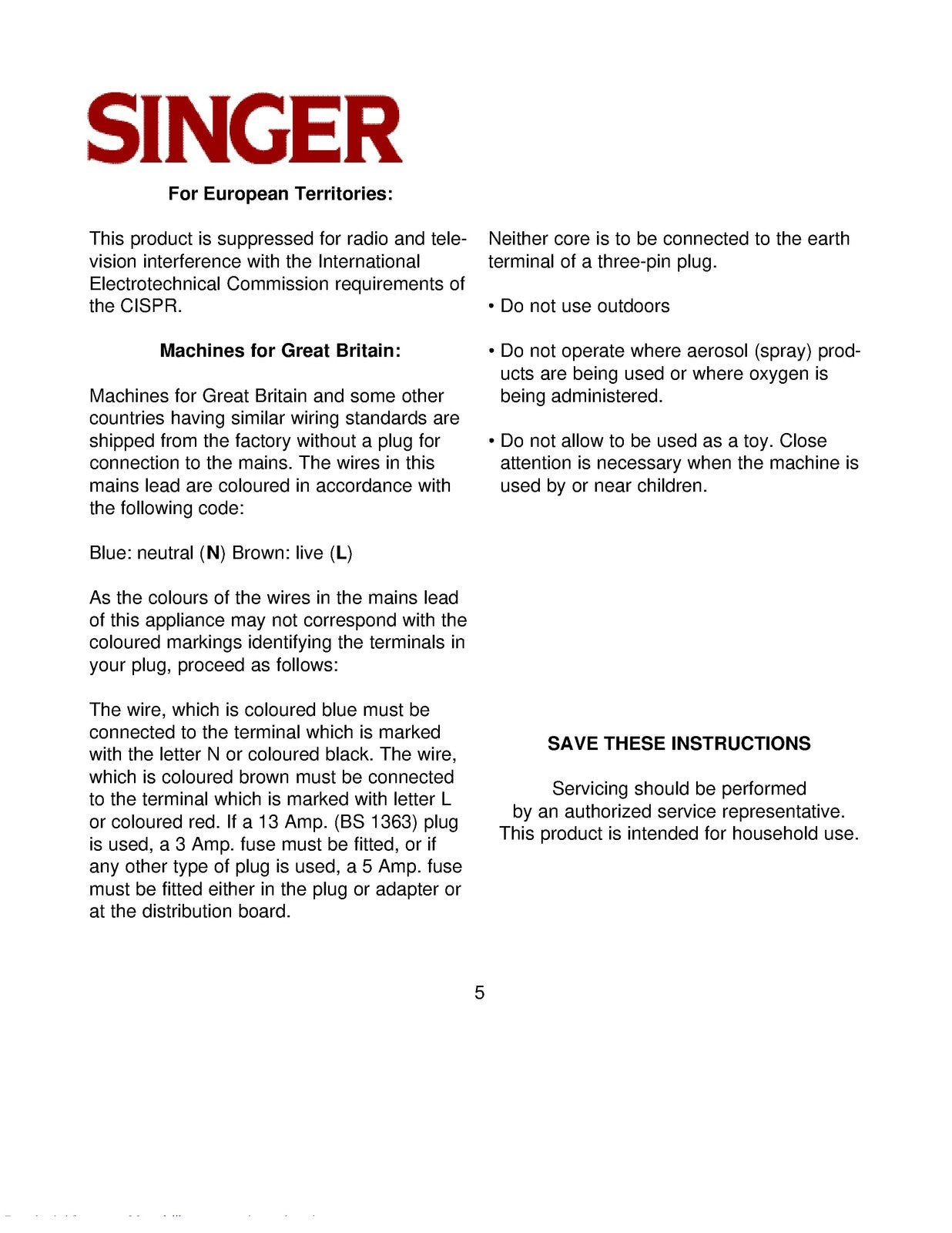 SINGER 5040 Instruction Book Manual - STEEL WIRE BOUND - PROTECTIVE COVERS