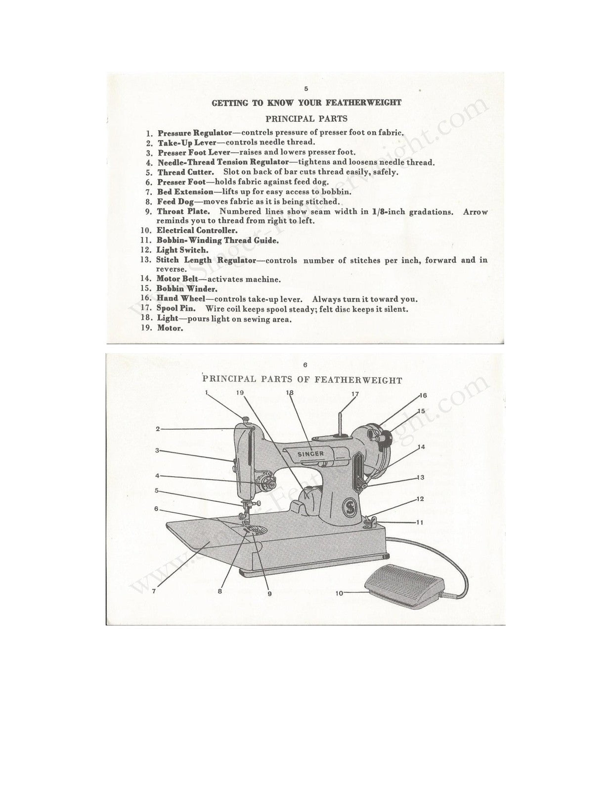SINGER Featherweight 221 Sewing Machine Instruction Manual 1967 - WIRE BOUND