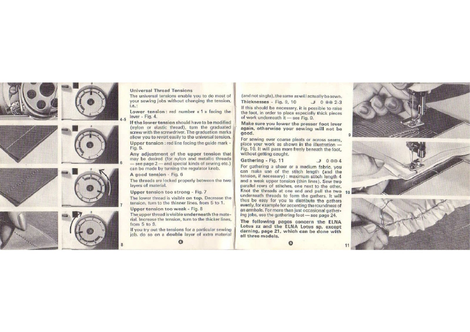 ELNA Lotus Sewing Guide Manual - STEEL WIRE BOUND - PROTECTIVE COVERS
