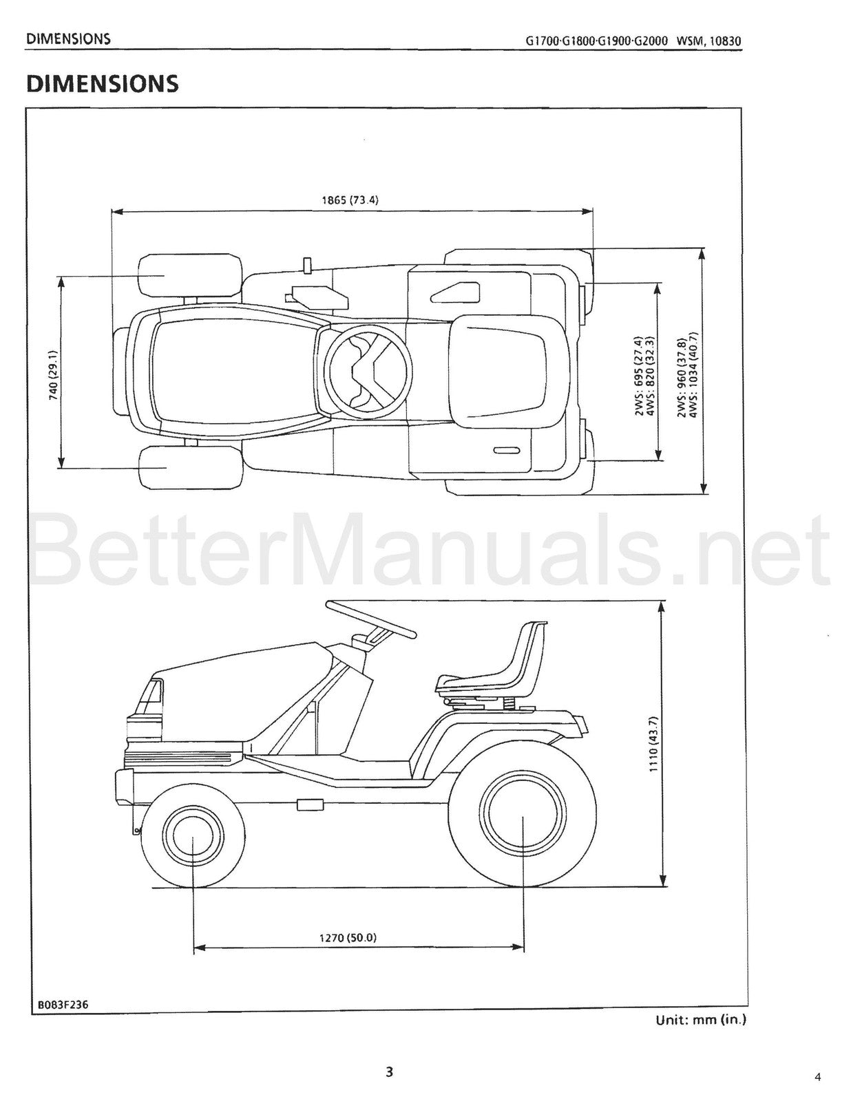 KUBOTA G1700 G1800 G1900 G2000 Service Manual - BOUND - COVERS - XL FOLDOUTS