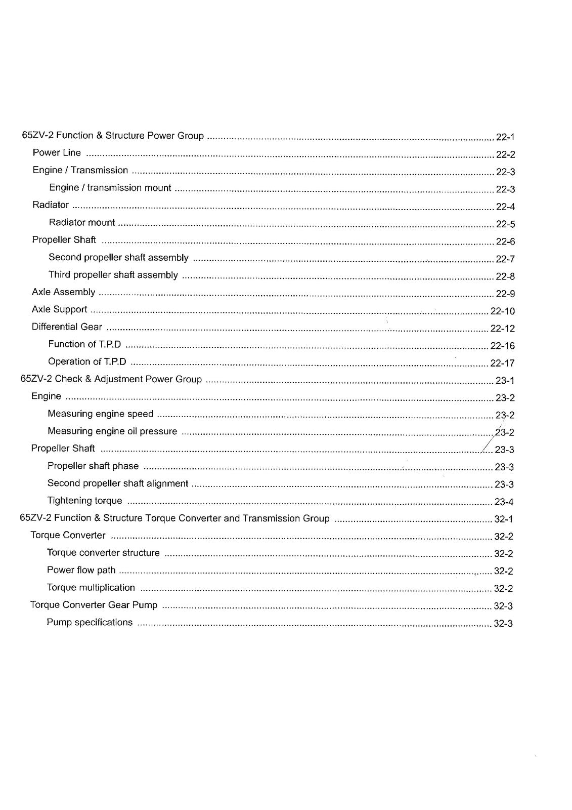 KAWASAKI 65ZV-2 Wheel Loader Shop Manual SN 65J4-9001 Up 2011, FOLDOUTS
