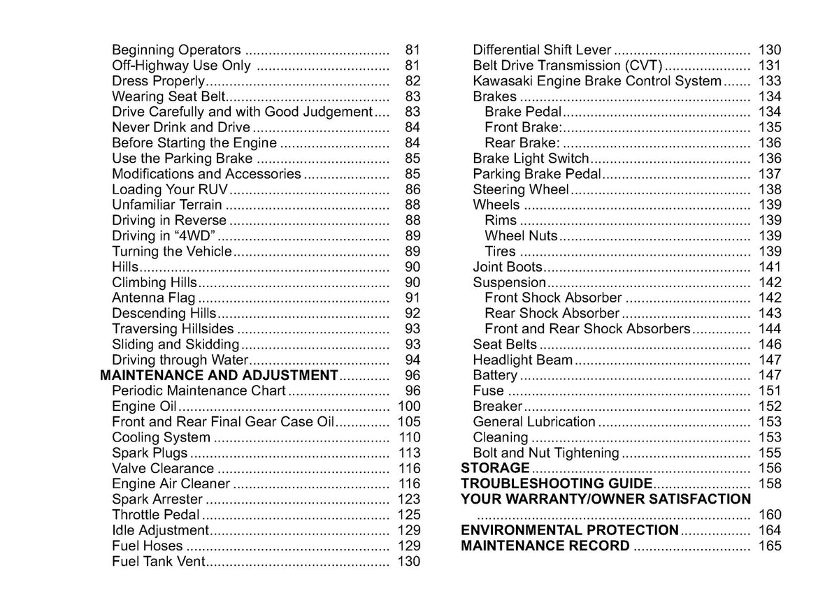 KAWASAKI Teryx 750 FI 4x4 Owners Manual 2011 - STEEL WIRE BOUND - TOUGH COVERS