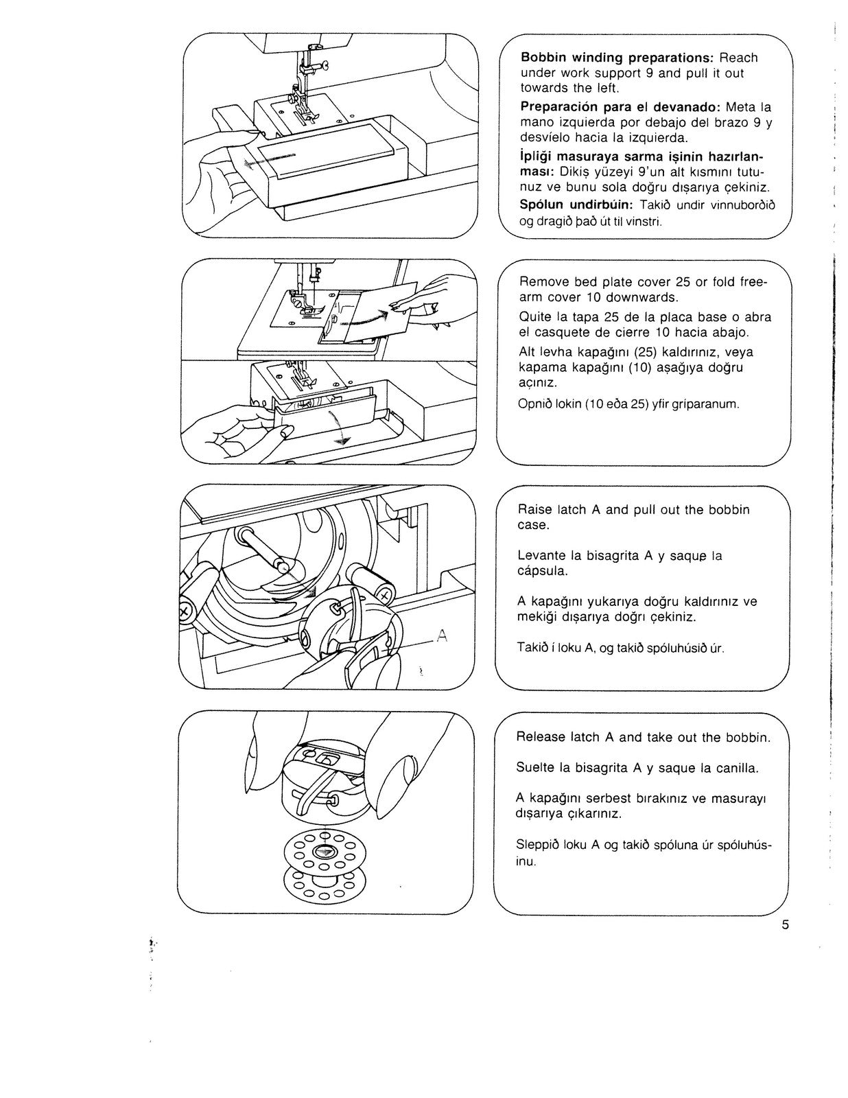 PFAFF Hobby 340 521 541 721 741 Sewing Machine Instruction Manual - WIRE BOUND