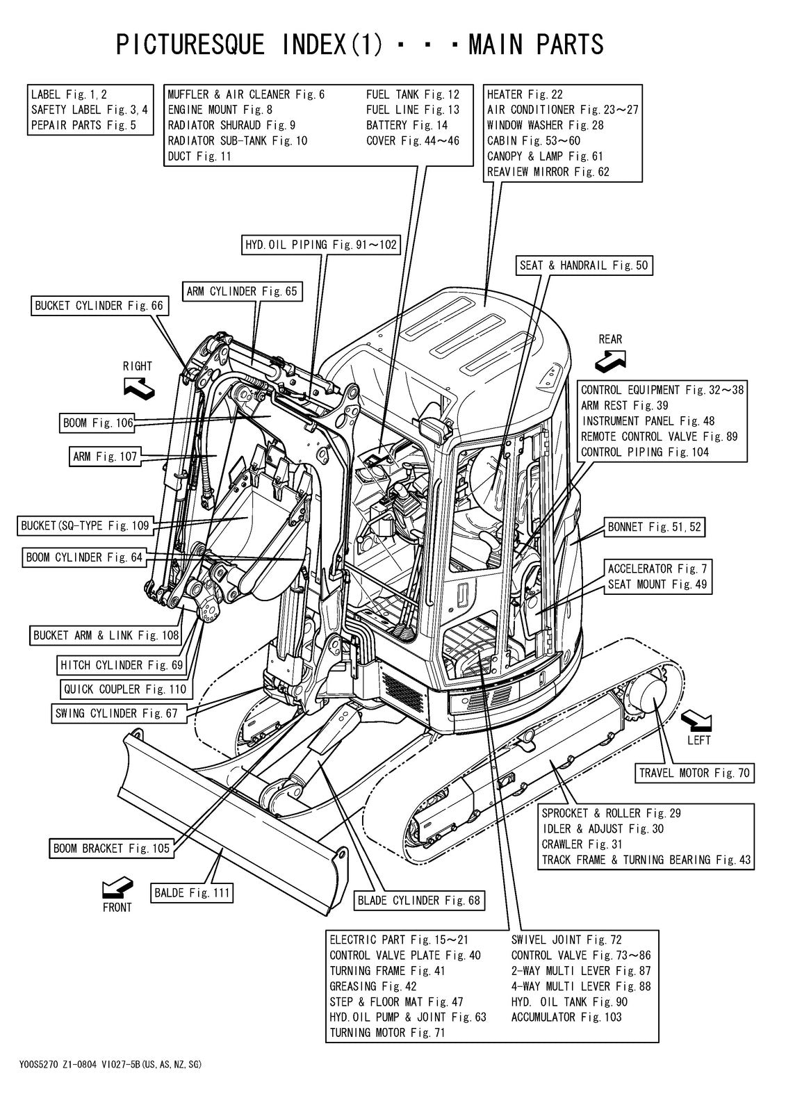 YANMAR ViO27-5B Excavator Parts Catalog Manual 2009 - WIRE BOUND - TOUGH COVERS