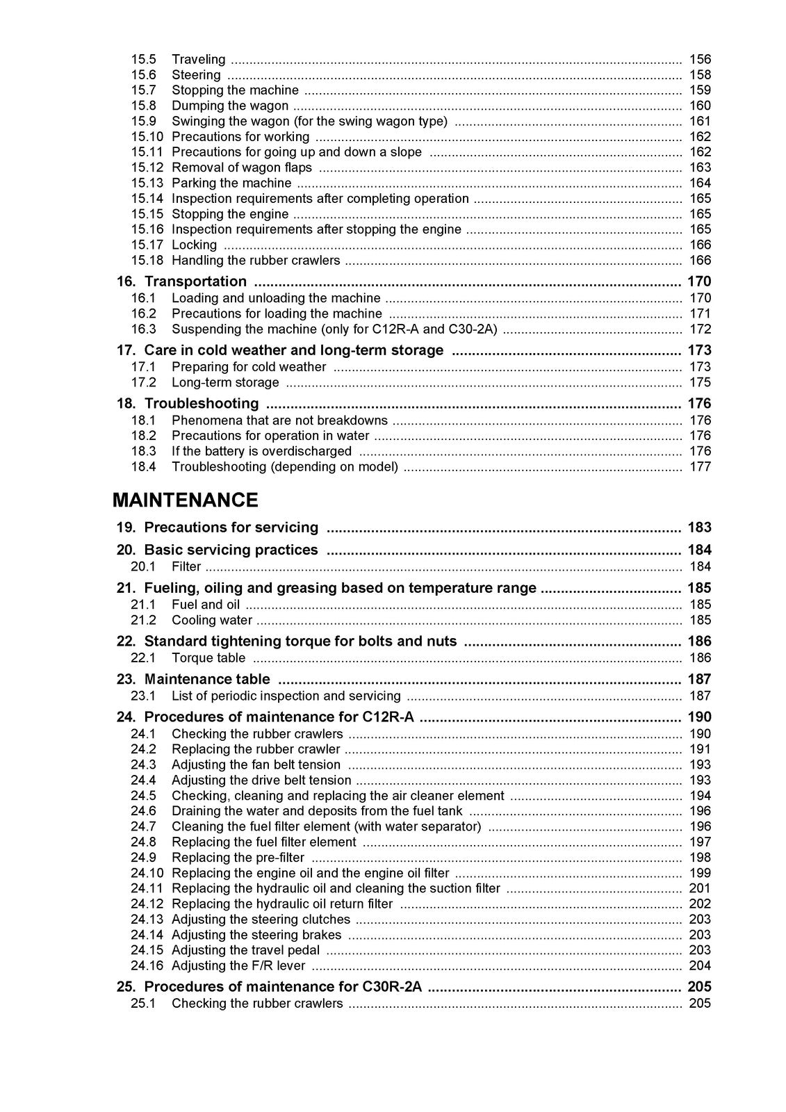 YANMAR C12R-A C30R-2A C50R-3B Operation Maintenance Manual - WIRE BOUND - COVERS