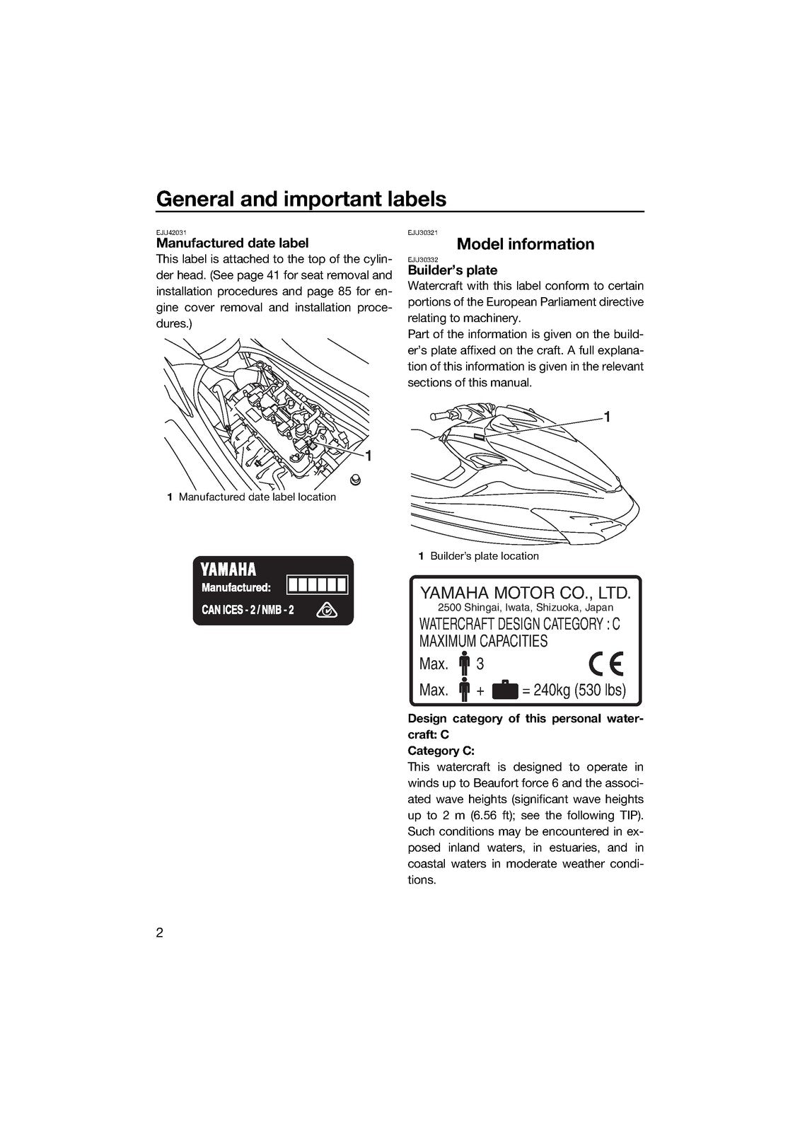 YAMAHA WaveRunner FZS SVHO Owners Operators Manual 2016 - WIRE BOUND - COVERS