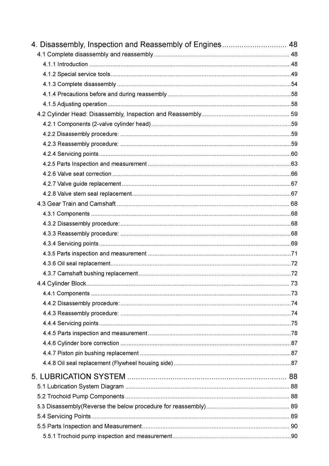 YANMAR 2TNV 3TNV Series IDI Industrial Engine Service Manual 2003, FOLDOUTS