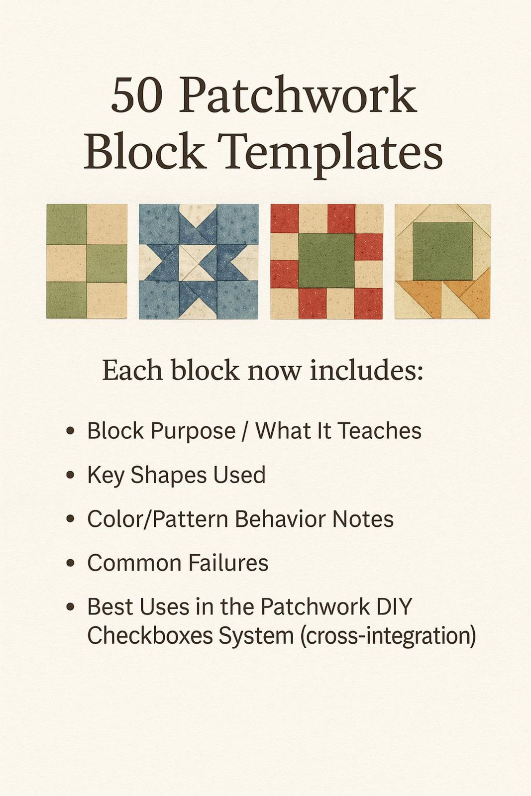 PATCHWORK Block Templates Full Set Manual - STEEL WIRE BOUND - PROTECTIVE COVERS