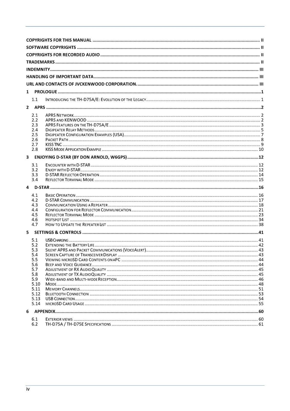 KENWOOD TH-D75A TH-D75E Operating Tips & User Manual BUNDLE - WIRE BOUND
