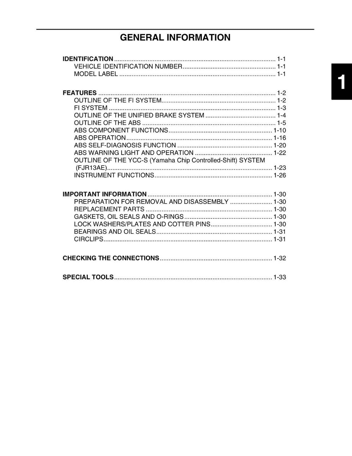 YAMAHA FJR13AVC FJR13AEVC Service Manual 2006 - 2007 - WIRE BOUND - TOUGH COVERS
