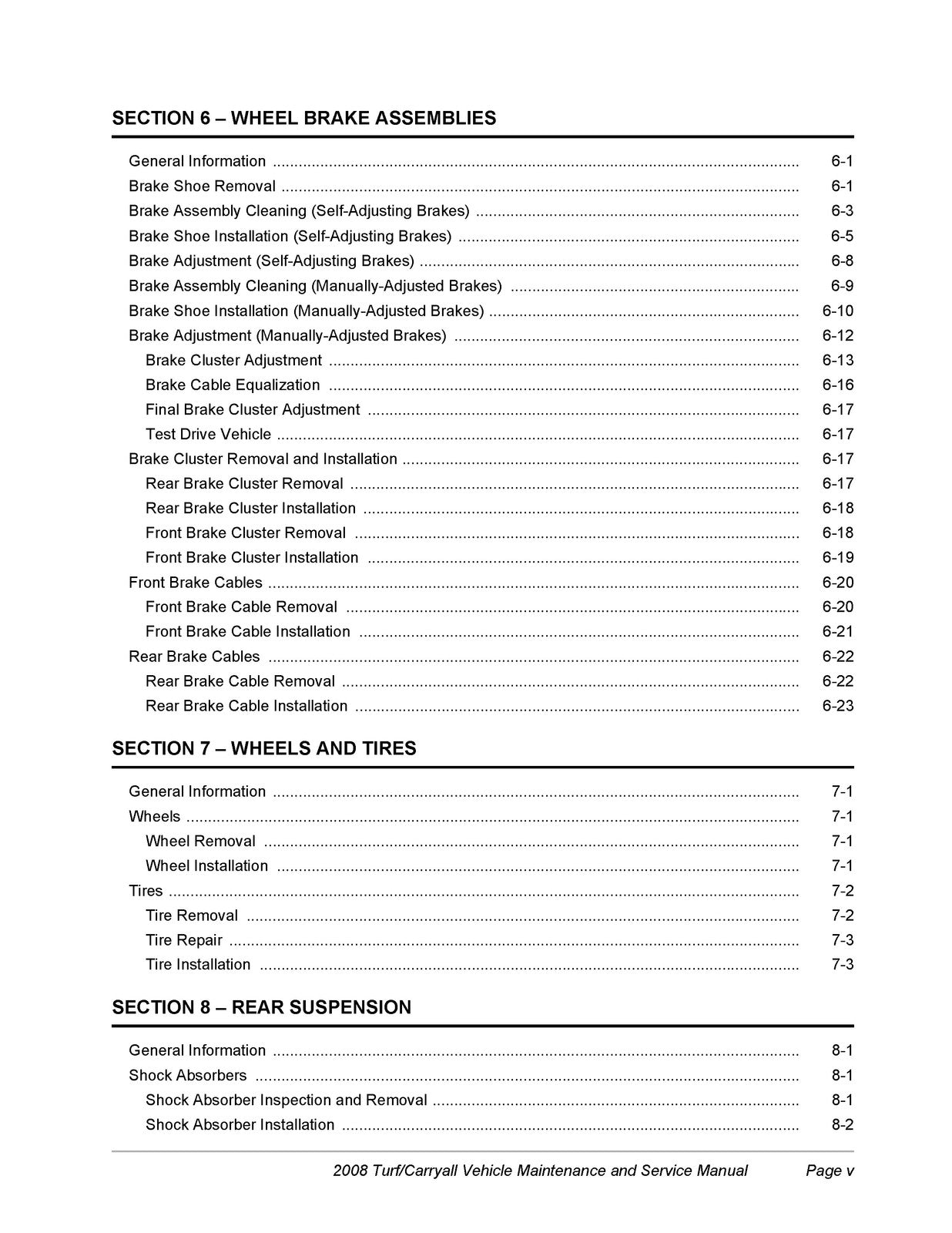 CLUB CAR Turf 1 2 6 Carryall 1 2 Plus 6 Maintenance And Service Manual 2008