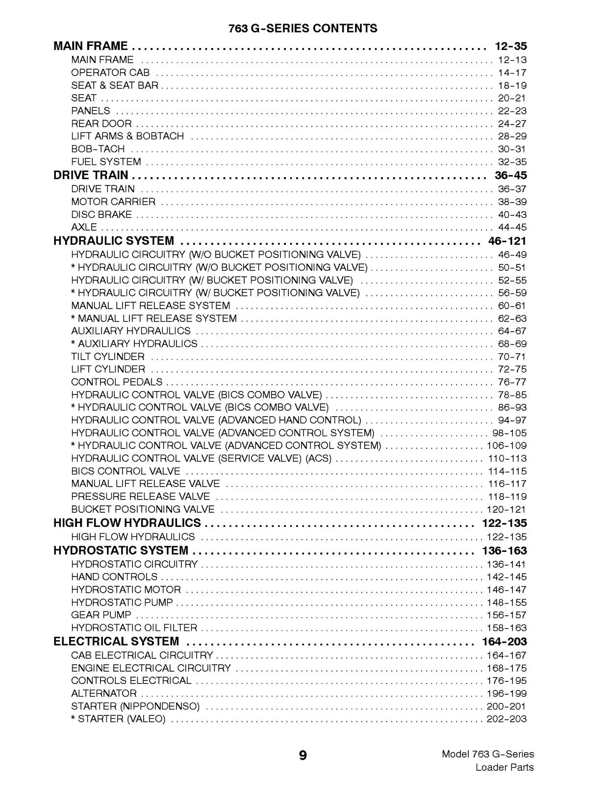 BOBCAT 763 G-Series Parts Manual SN 512250001 512450001 512620001 Up - BOUND