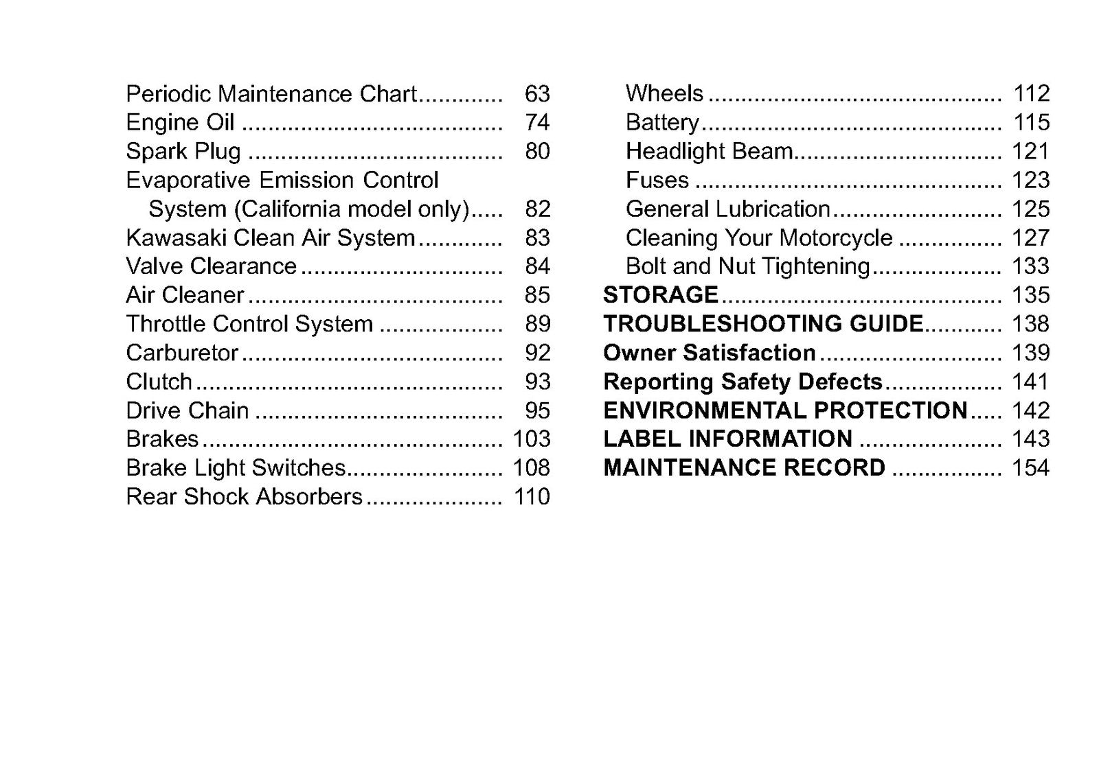 SUZUKI Eliminator 125 Owners Manual 2009 - STEEL WIRE BOUND - PROTECTIVE COVERS