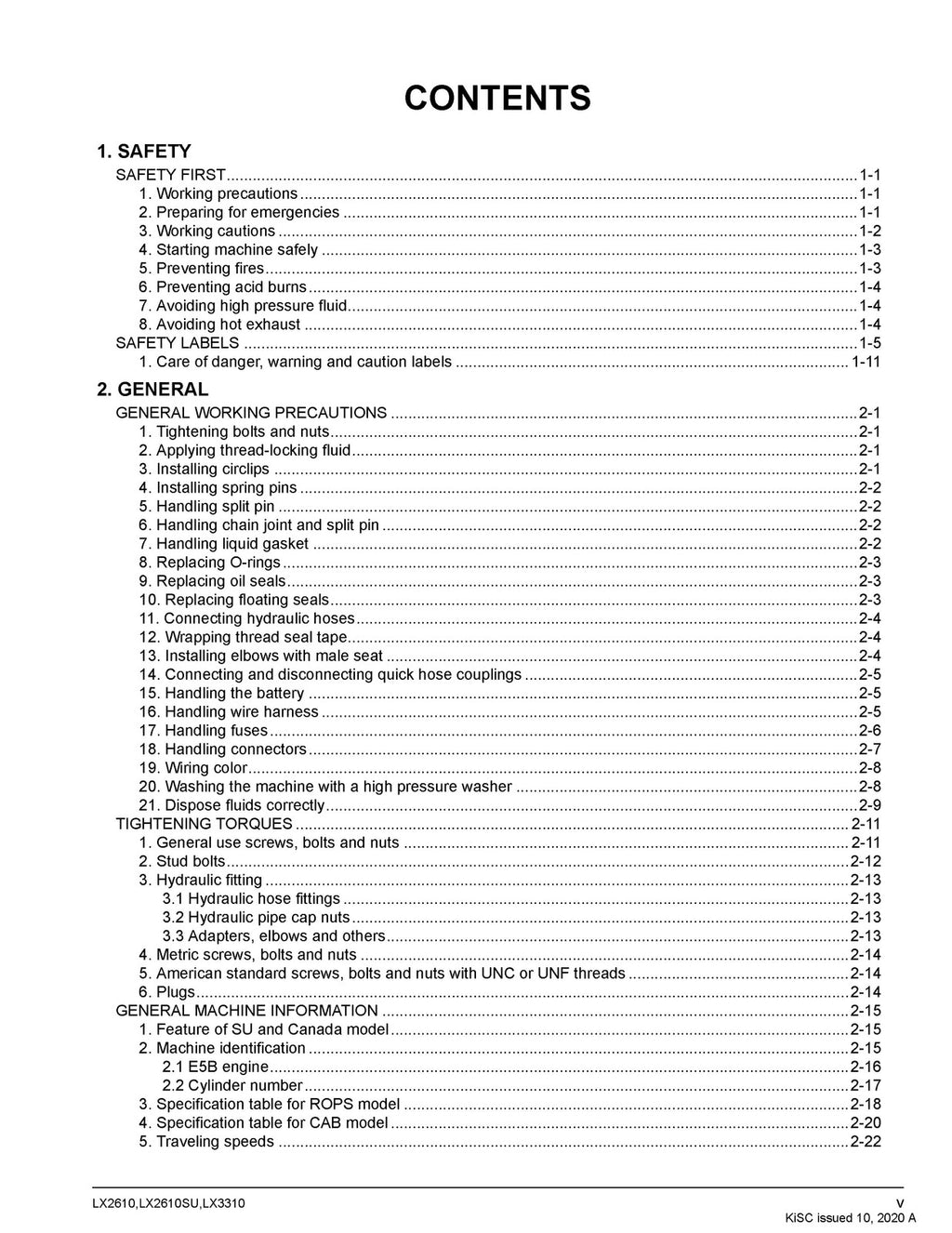 KUBOTA LX2610 LX2610SU LX3310 WORKSHOP MANUAL - BOUND - COVERS - XL FOLDOUTS
