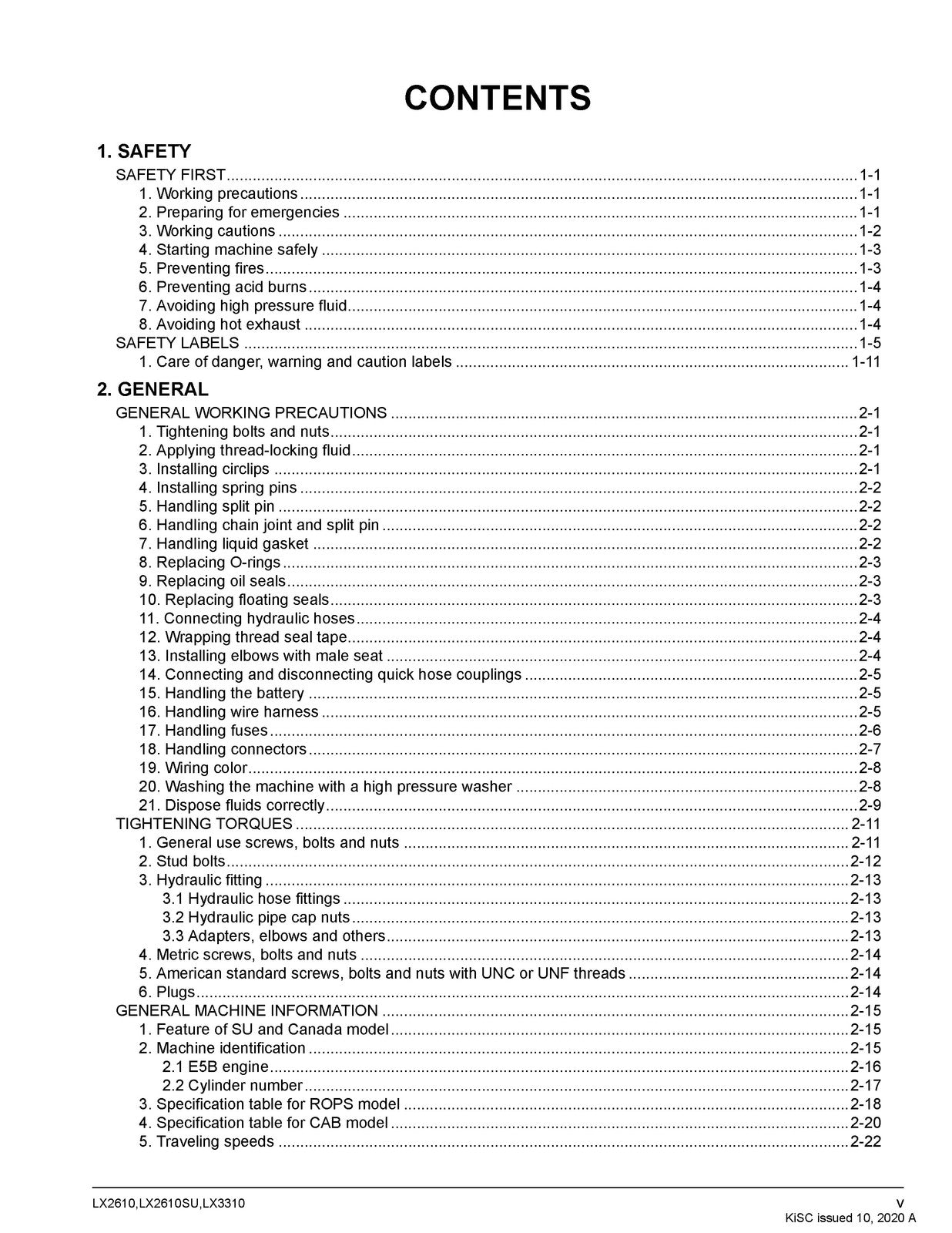 KUBOTA LX2610 LX2610SU LX3310 WORKSHOP MANUAL - BOUND - COVERS - XL FOLDOUTS