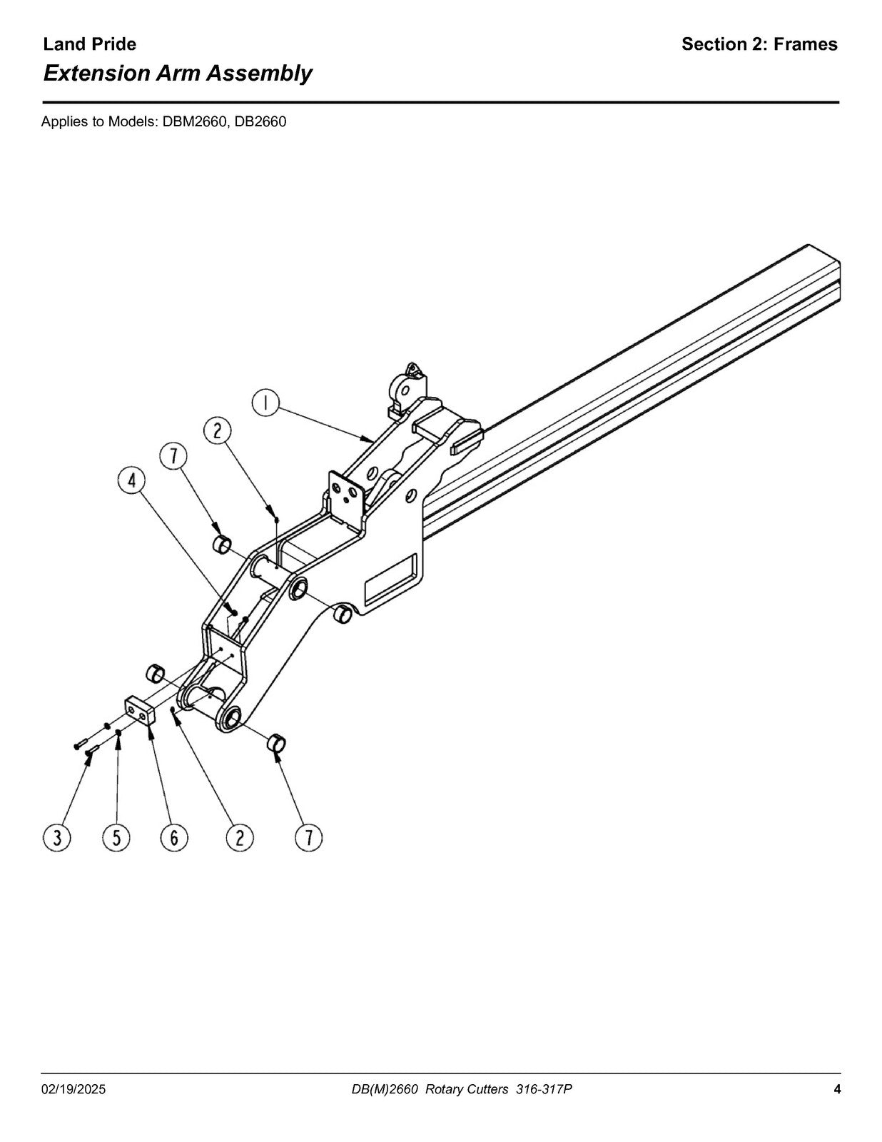 LAND PRIDE DB26 Series Ditch Bank Cutter Parts Manual 2025 - WIRE BOUND - COVERS