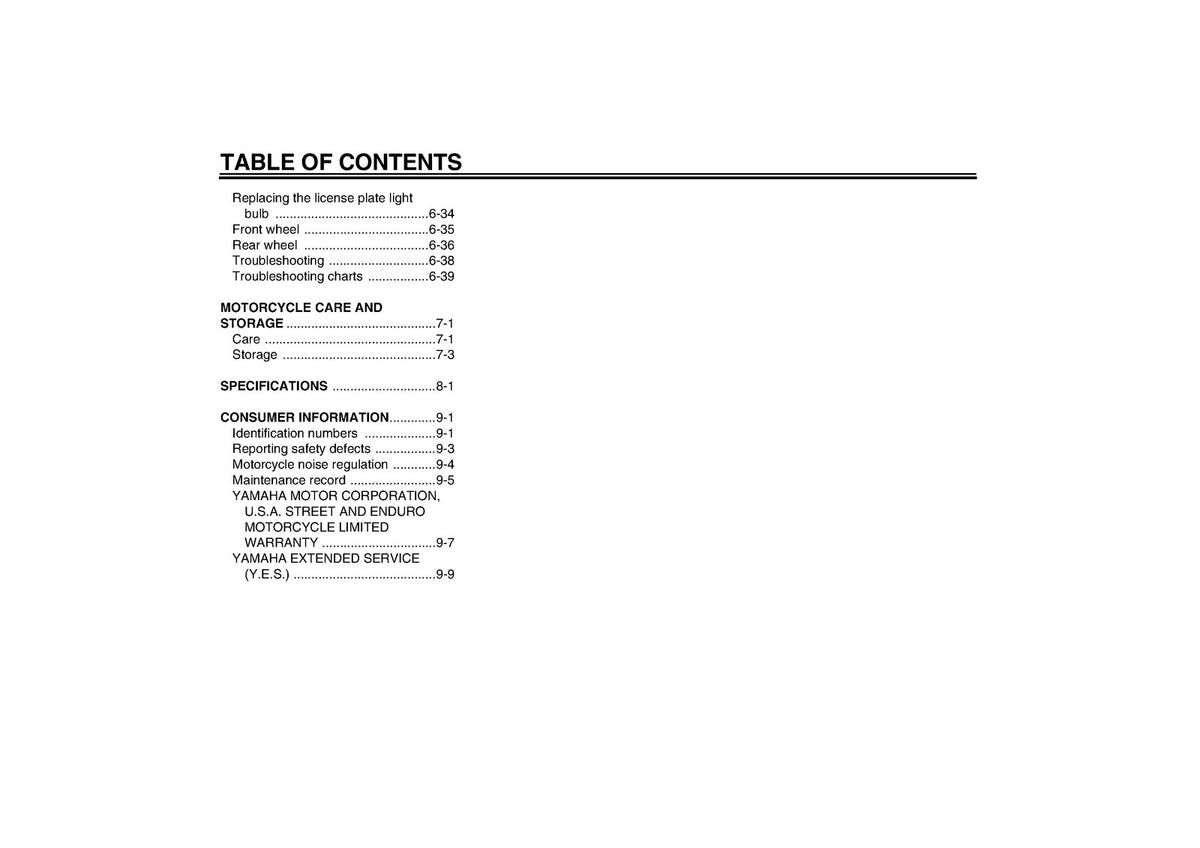 YAMAHA FZ6-SS FZ6-S Owners Manual 2004 - STEEL WIRE BOUND - PROTECTIVE COVERS