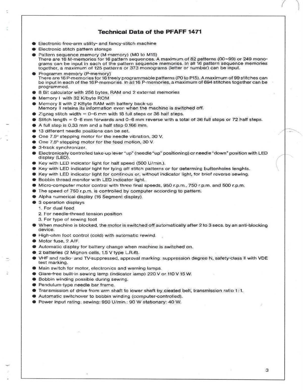 PFAFF Creative 1471 Service Manual Not Instruction Manual - WIRE BOUND - COVERS
