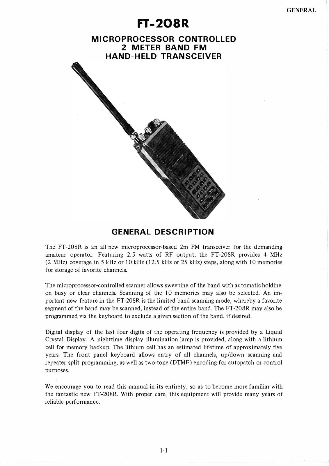 YAESU FT-208R Maintenance Service Manual - BOUND - COVERS - XL FOLDOUT PAGES