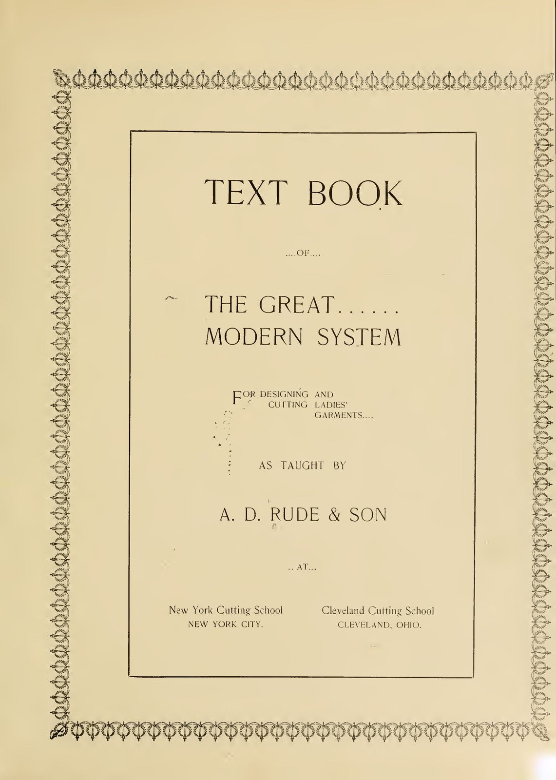 RUDE Modern System Ladies Garments Design Cutting Textbook Manual - WIRE BOUND