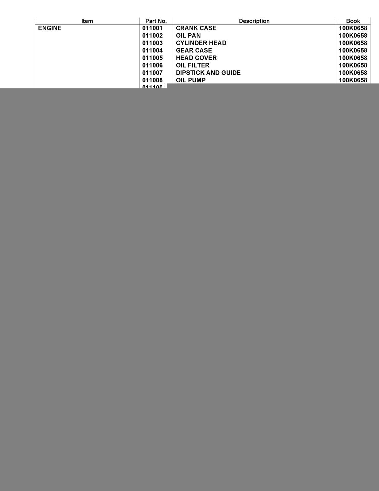 KUBOTA G2460G Parts Manual - STEEL WIRE BOUND - PROTECTIVE COVERS