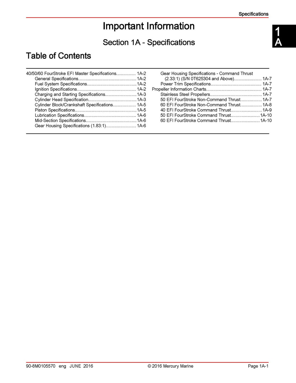 MERCURY 40 50 60 SEAPRO JET FOURSTROKE EFI SERVICE MANUAL, COVERS BOUND FOLDOUTS