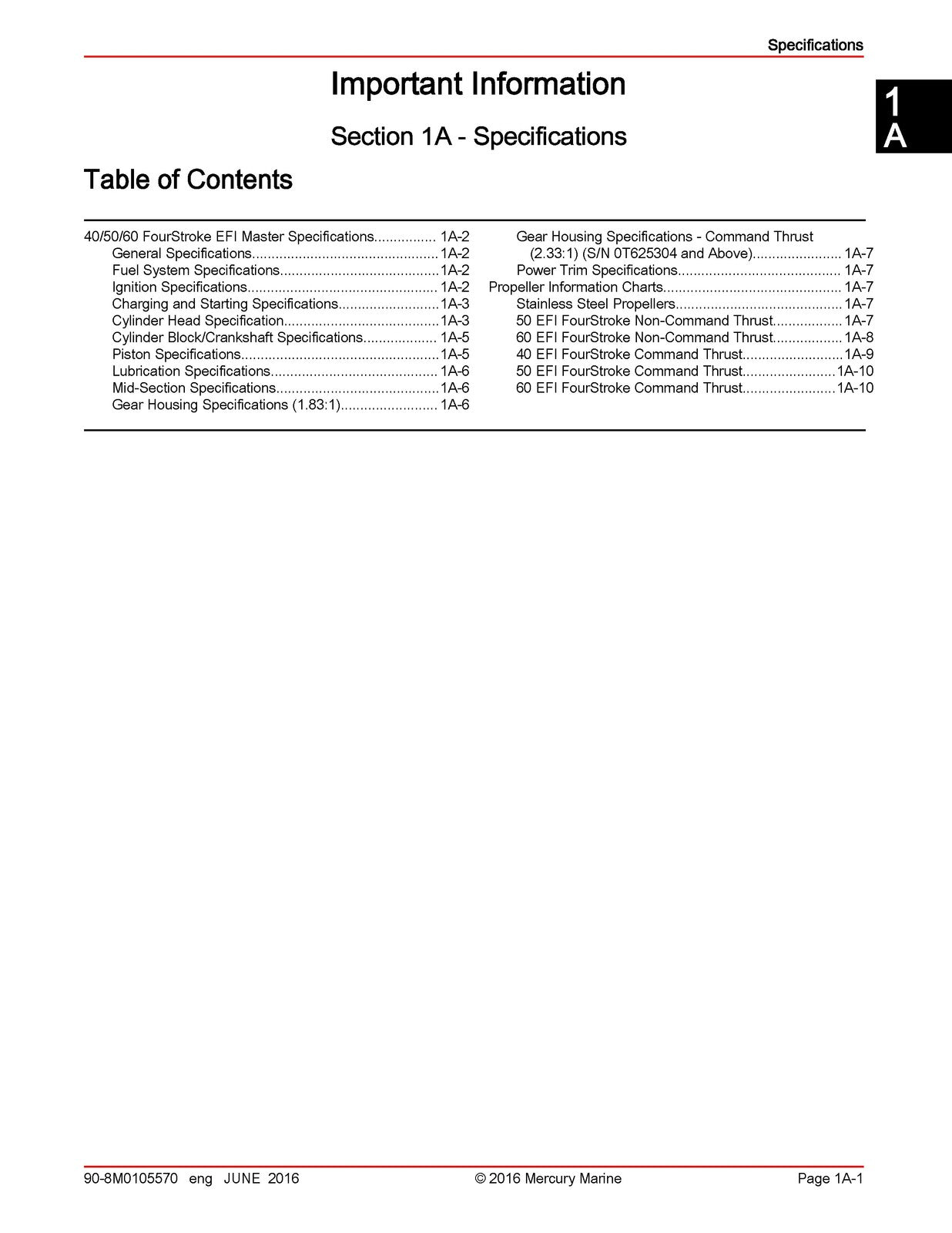 MERCURY 40 50 60 SEAPRO JET FOURSTROKE EFI SERVICE MANUAL, COVERS BOUND FOLDOUTS