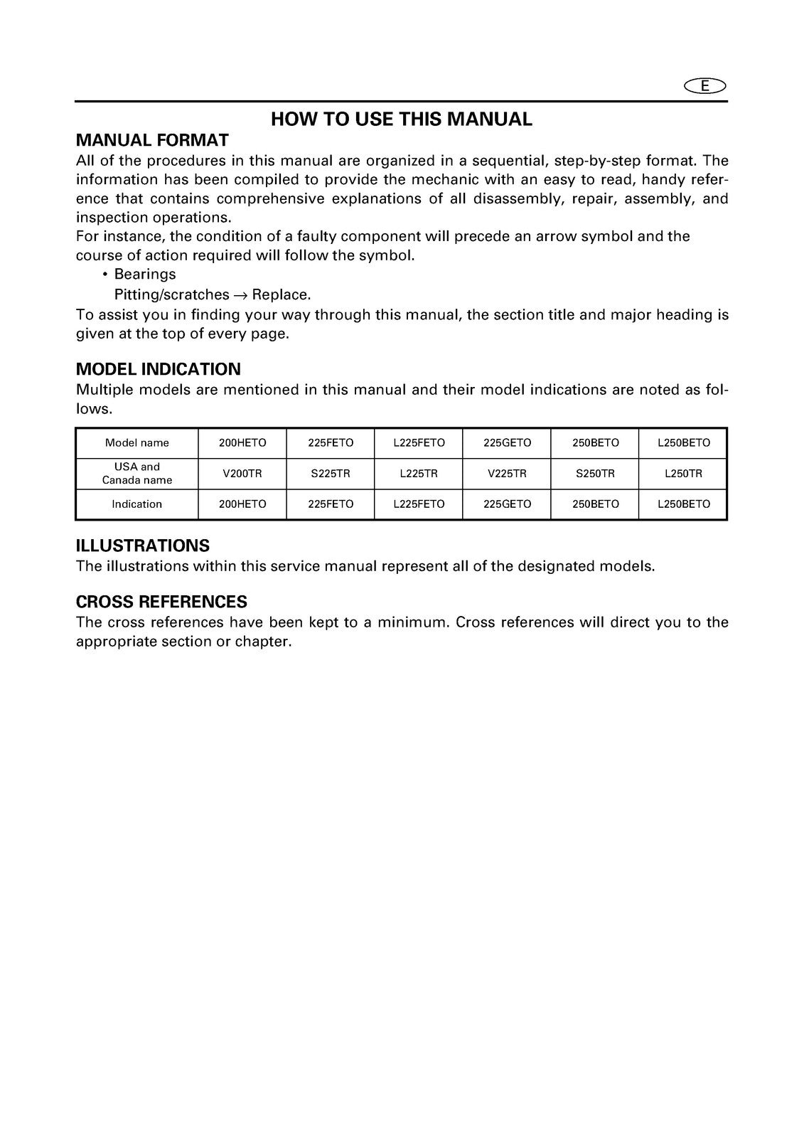 YAMAHA 225G 250B L250B Outboard Motor Service Manual 1998, FOLDOUTS