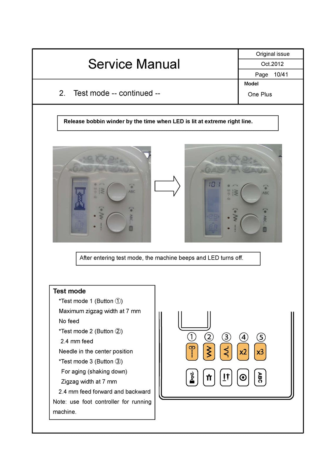 SINGER One Plus Sewing Machine Service Manual 2012 - WIRE BOUND - TOUGH COVERS