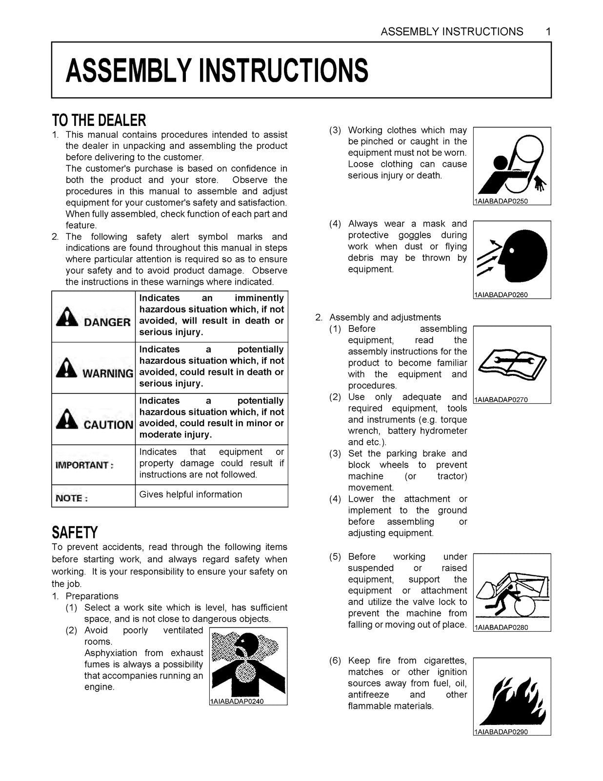 KUBOTA LA1154A EA Loader Assembly Instructions Manual 2019, FOLDOUTS