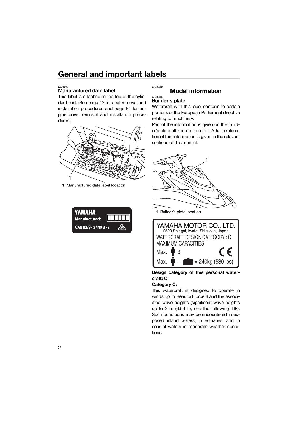 YAMAHA WaveRunner VXR Owners Operators Manual 2019 - WIRE BOUND - TOUGH COVERS