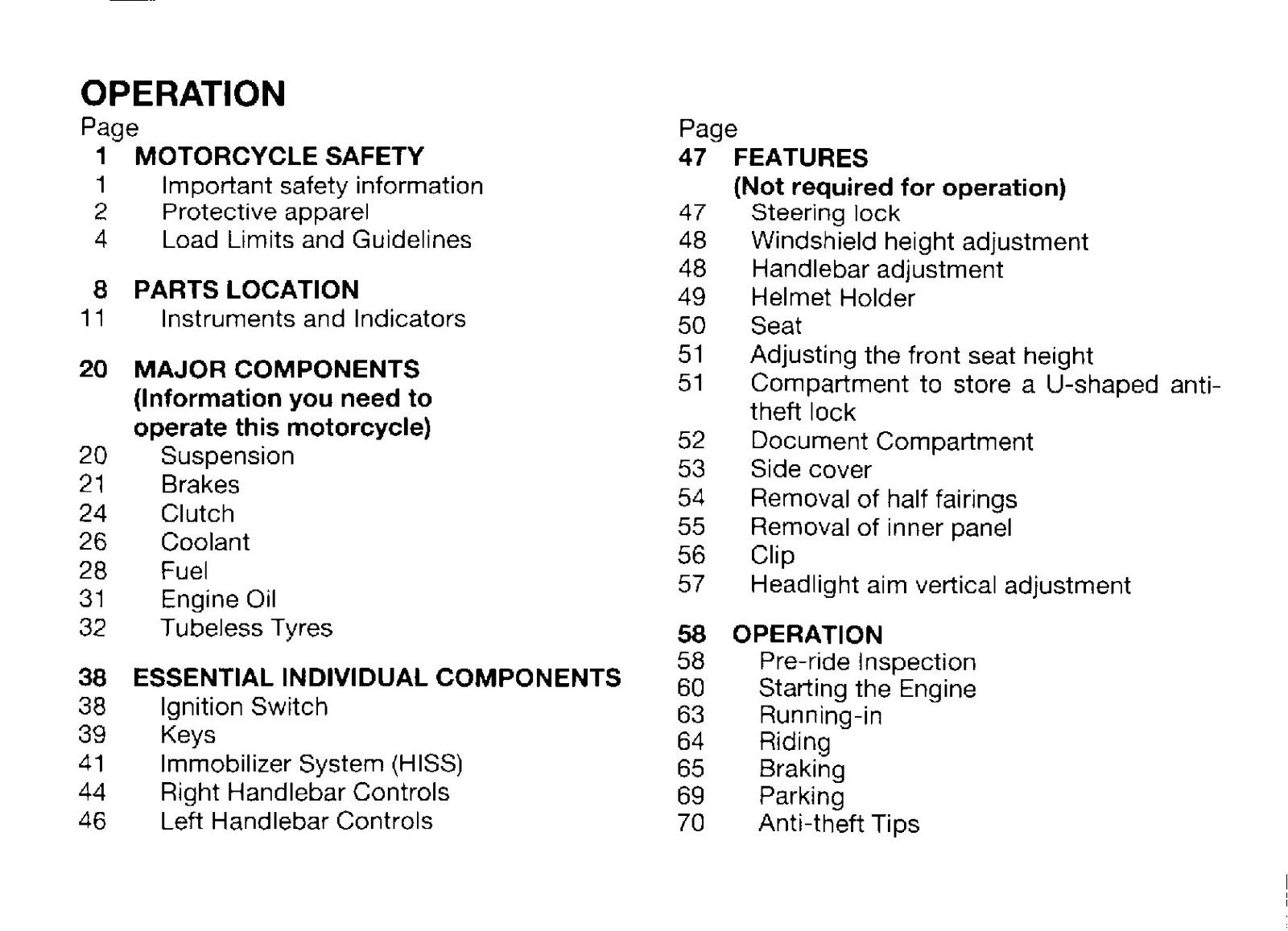 HONDA CBF1000 CBF1000A Owners Manual 2005 - STEEL WIRE BOUND - PROTECTIVE COVERS