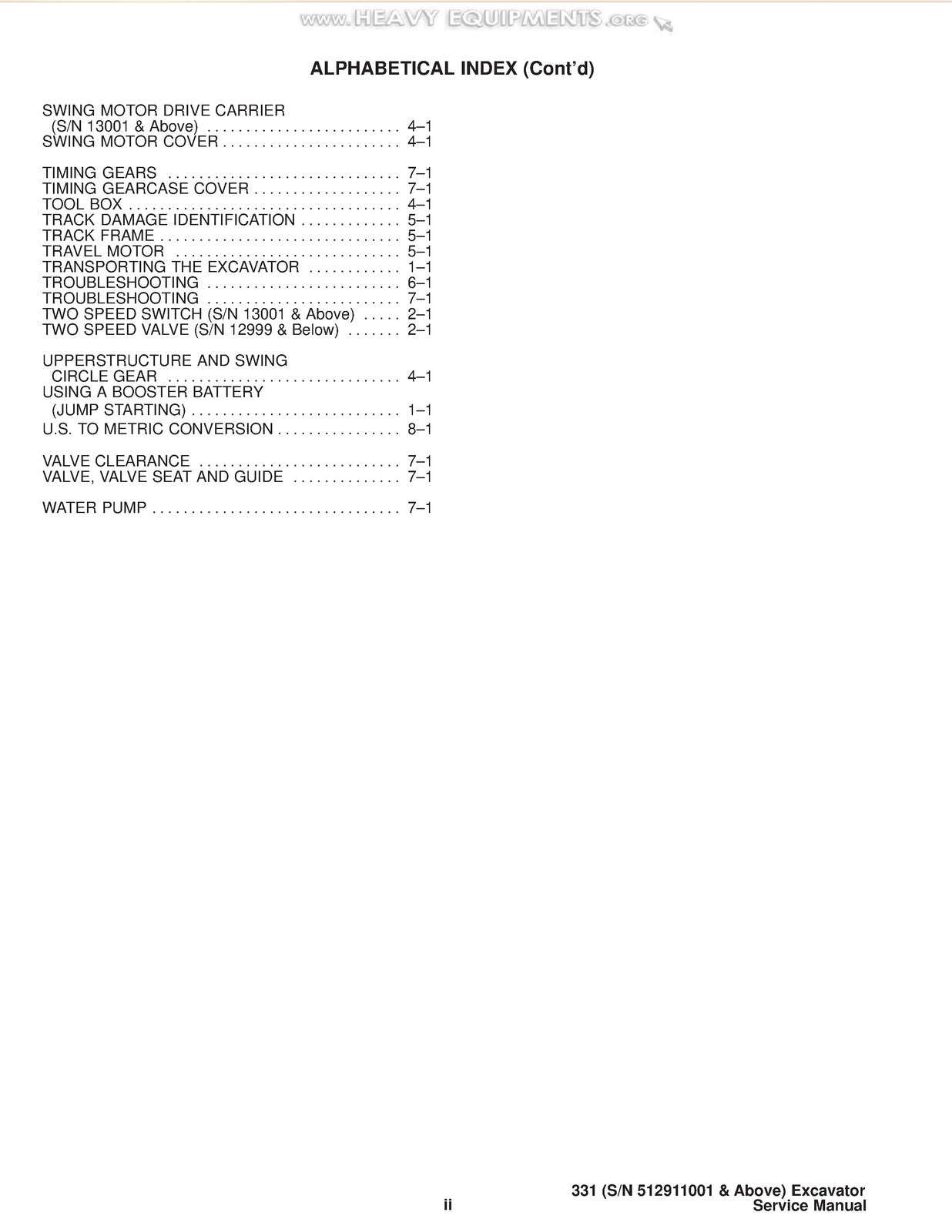 BOBCAT X331 Excavator Service Manual SN 512911001 Up 1996, FOLDOUTS