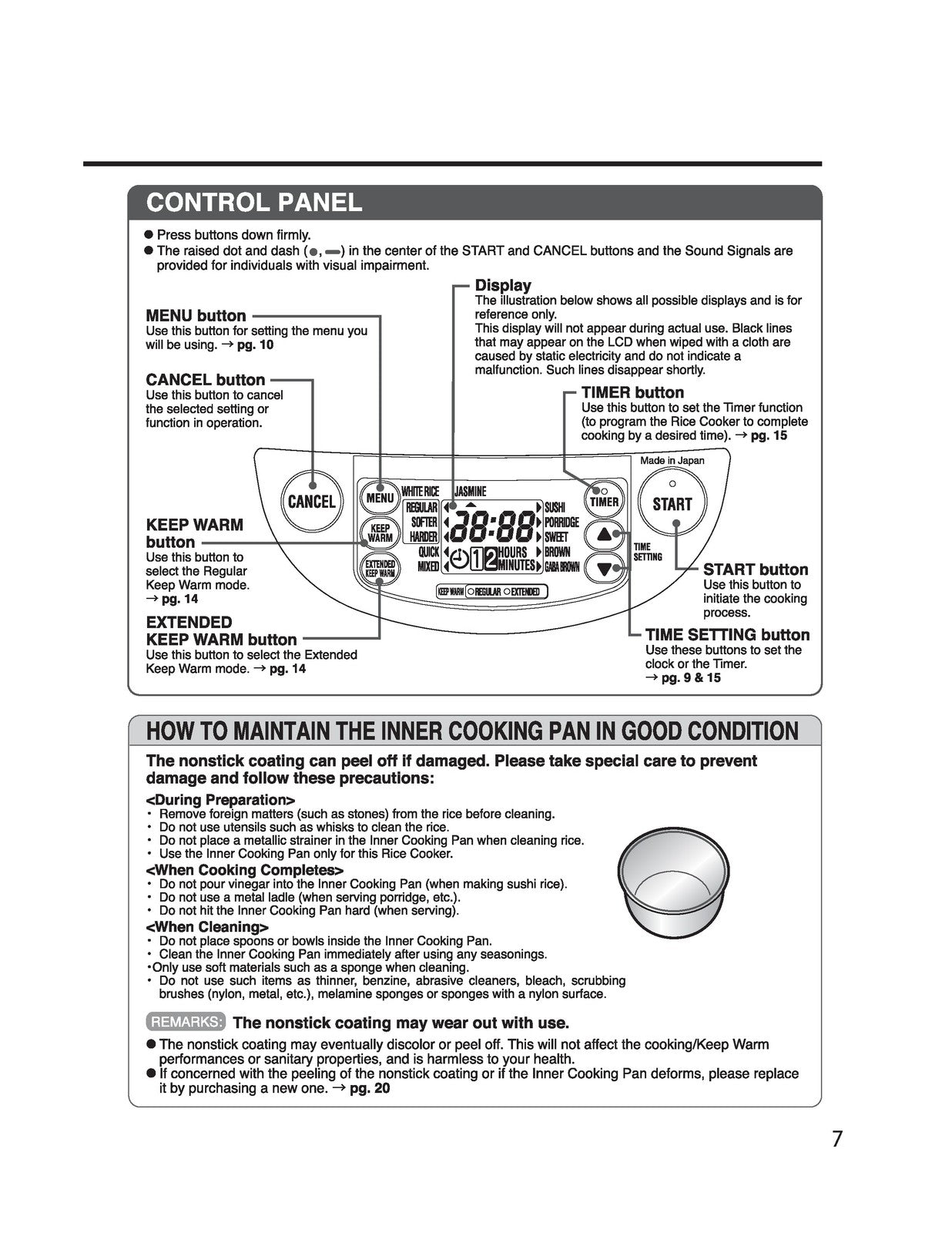 ZOJIRUSHI NP-HCC10 18 Induction Heating Rice Operating Instructions Manual