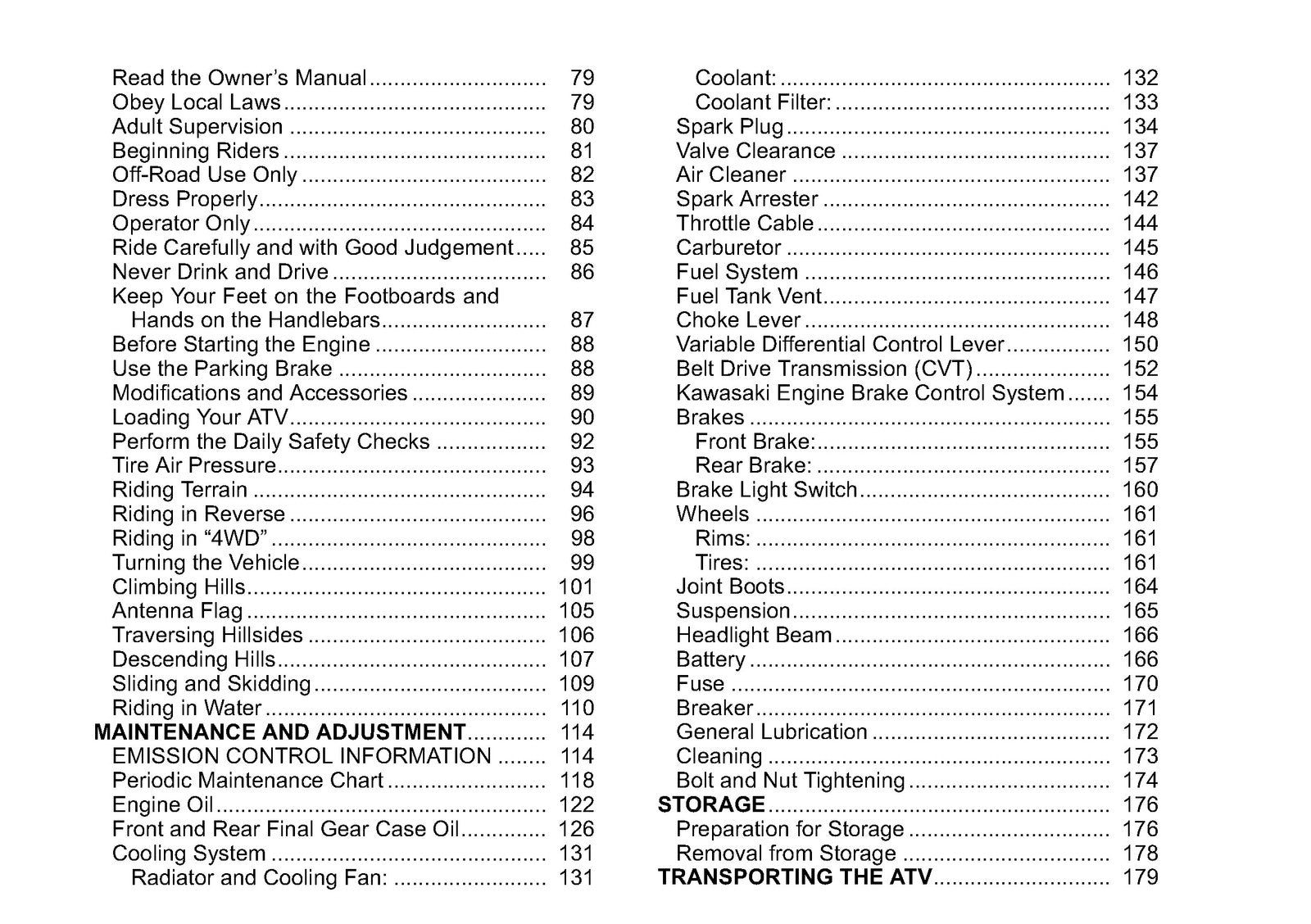 KAWASAKI Brute Force 650 4x4 Owners Manual 2011 - WIRE BOUND - TOUGH COVERS