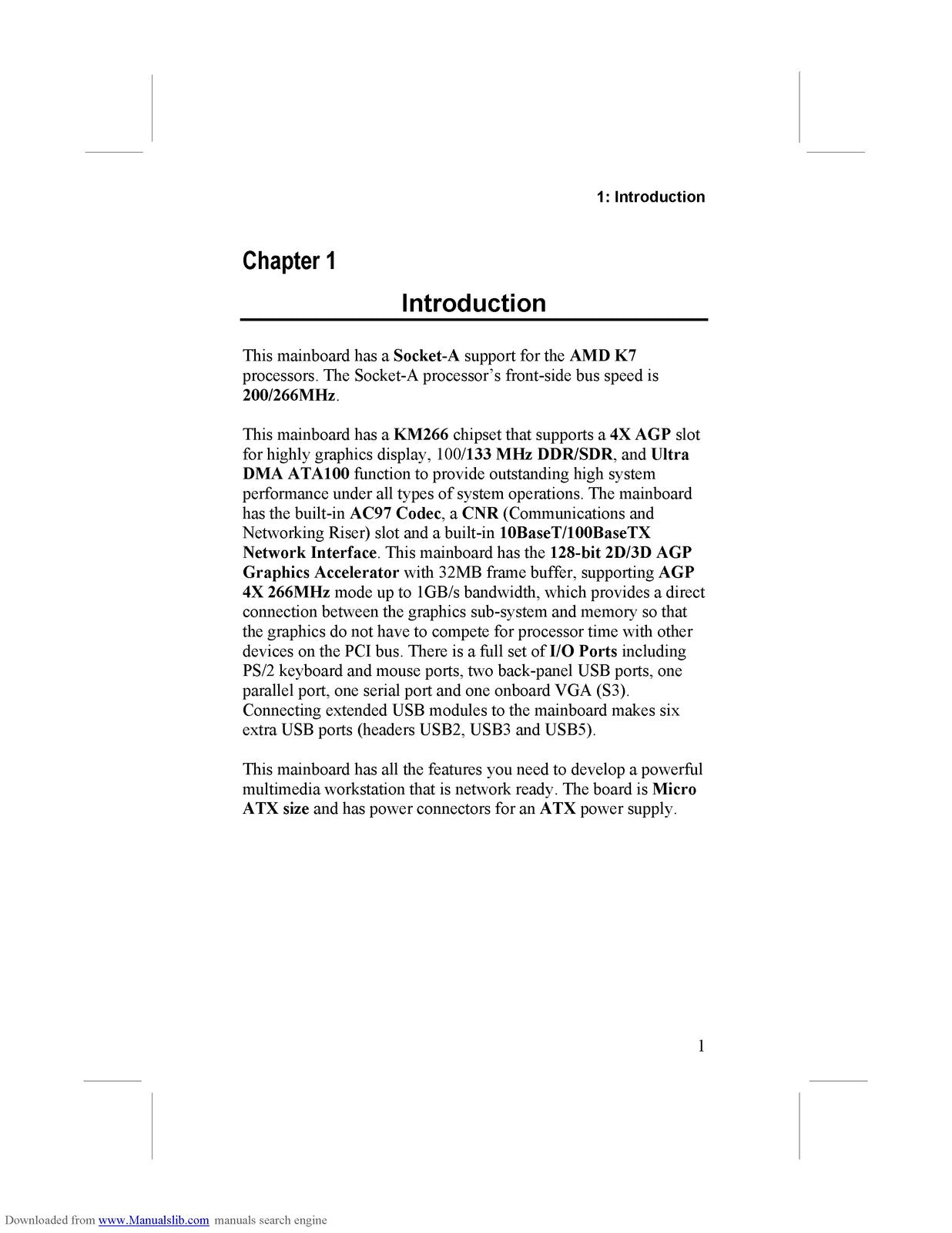 MERCURY KOB KM266 FDSMx Mainboard User Manual - STEEL WIRE BOUND - TOUGH COVERS