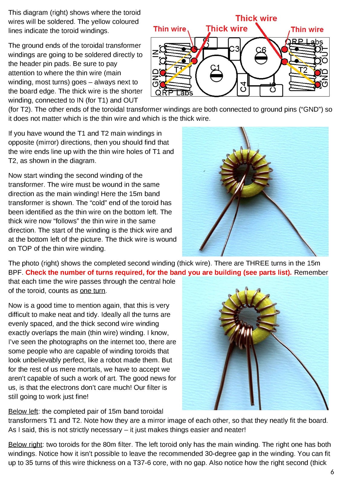 QRP LABS Band Pass Filter Kit Assembly Manual - STEEL WIRE BOUND - TOUGH COVERS