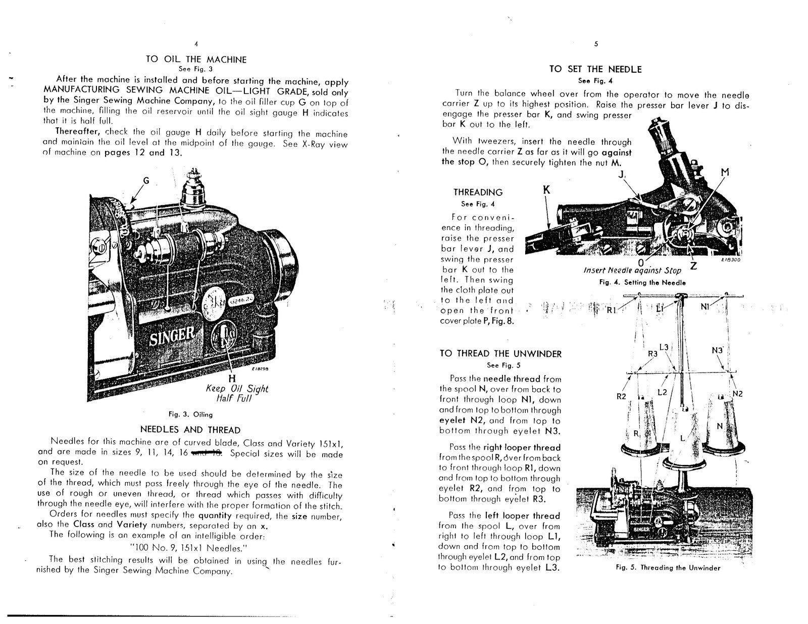 SINGER 246-2 Sewing Machine Service Manual - STEEL WIRE BOUND - TOUGH COVERS