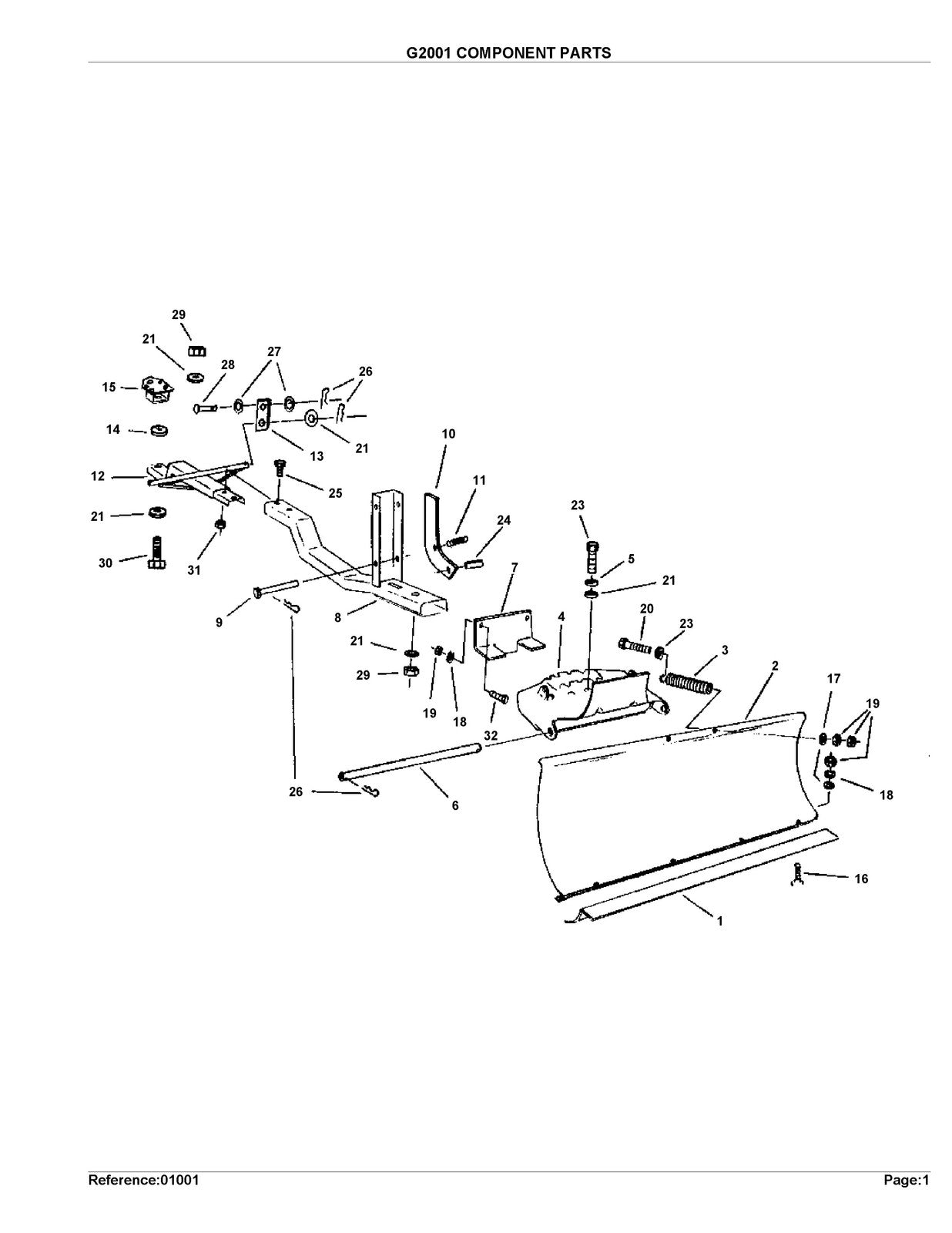 KUBOTA G2001 Parts Manual - STEEL WIRE BOUND - PROTECTIVE COVERS