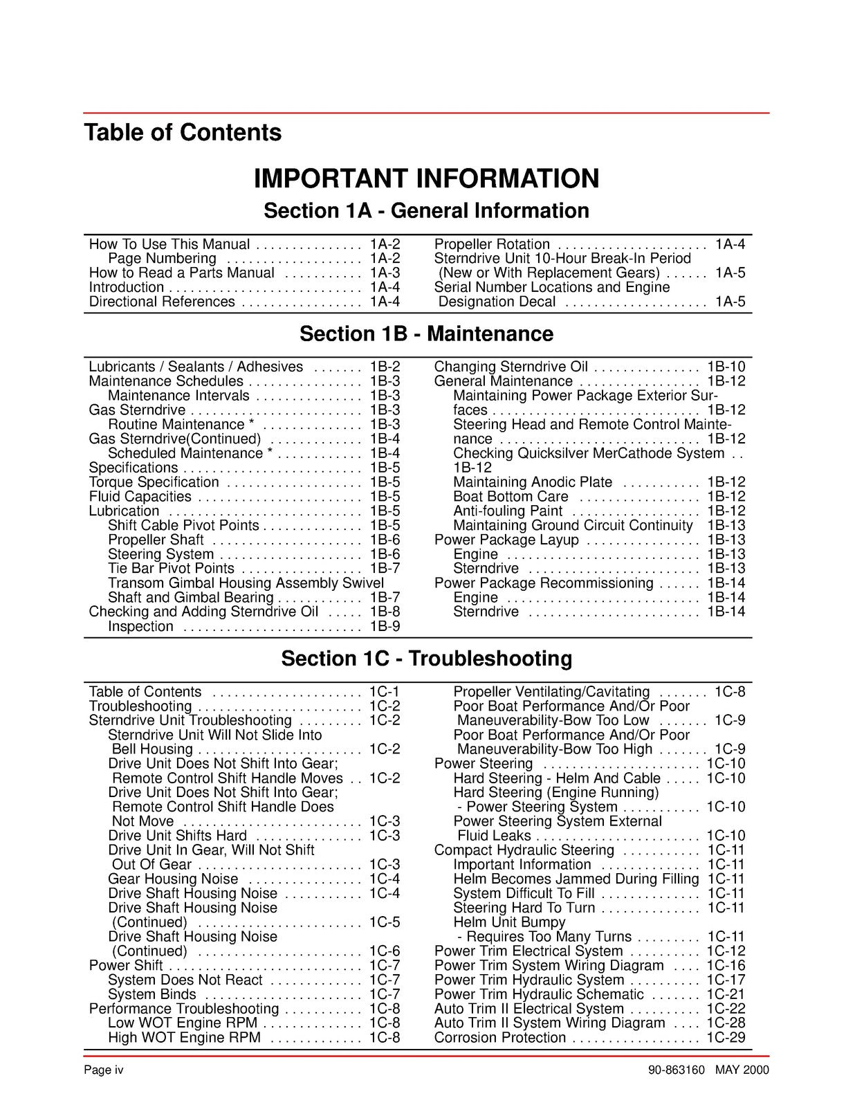 MERCURY MERCRUISER Bravo Sterndrives Service Manual 2000 - WIRE BOUND - COVERS