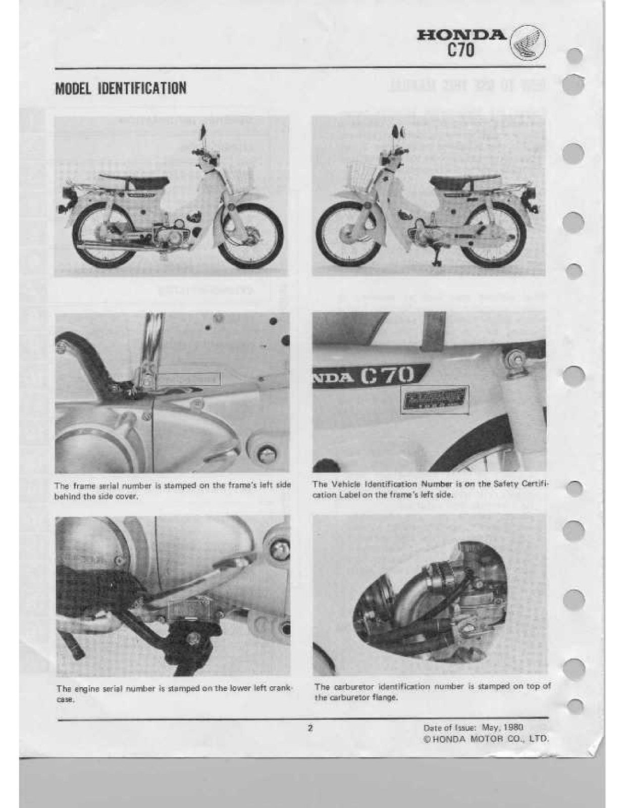HONDA C70 Shop Manual 1980 Through 1982 1981 - STEEL WIRE BOUND - TOUGH COVERS