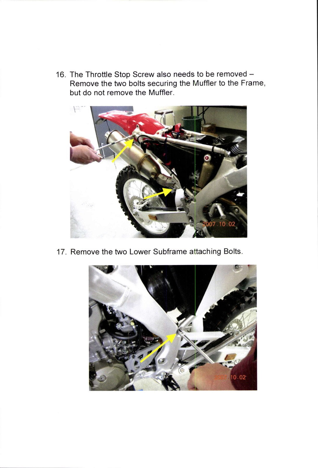 HONDA CRFX8 Motorcycle Owners Manual - STEEL WIRE BOUND - PROTECTIVE COVERS