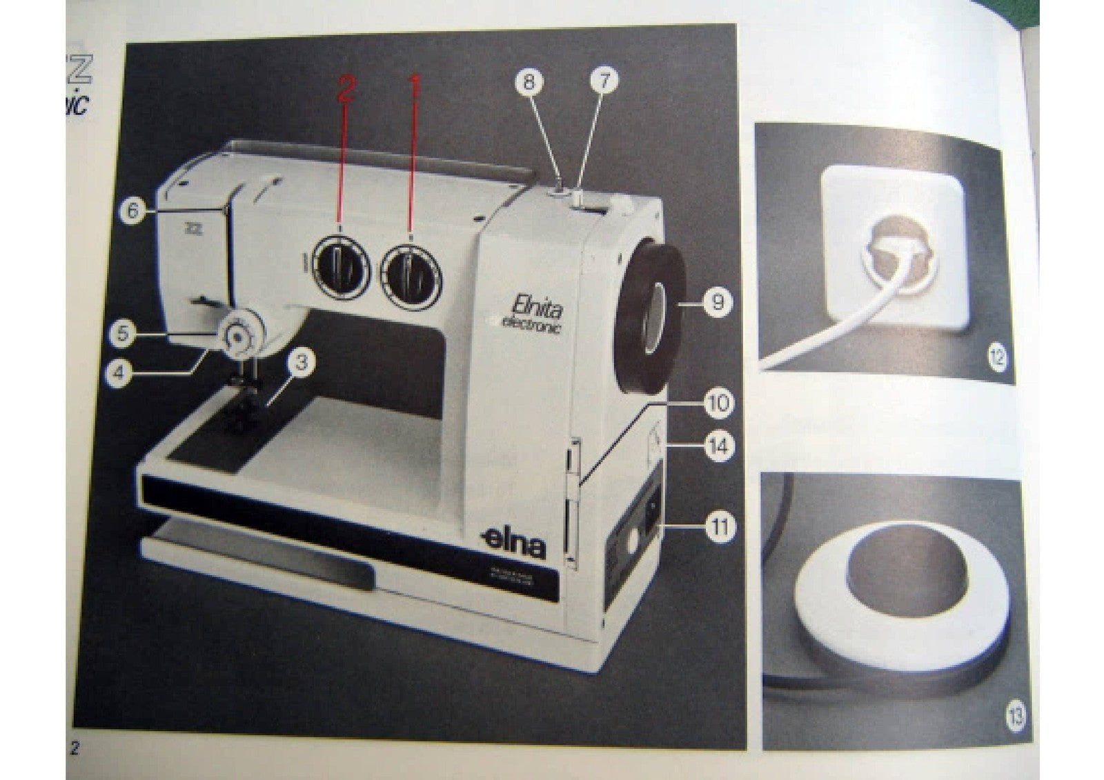 ELNA Elnitazz Electronic Sewing Machine Instruction Manual - WIRE BOUND - COVERS