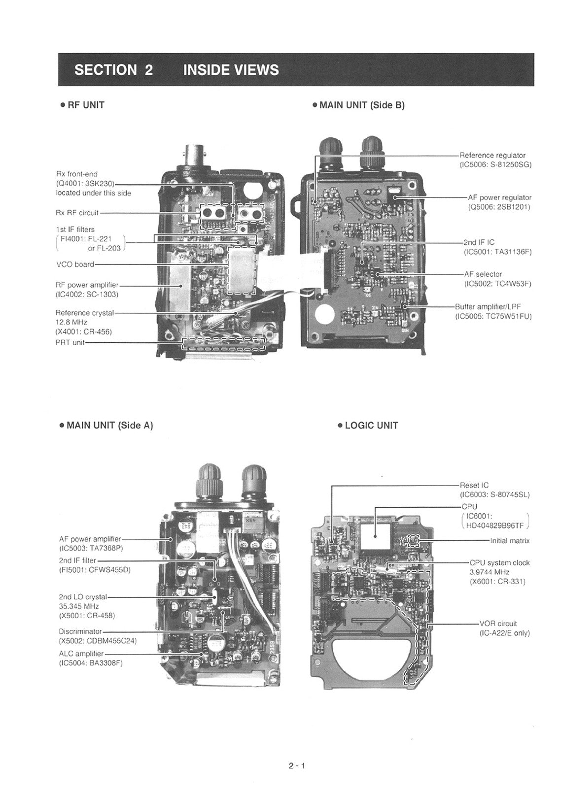 ICOM IC-A22 IC-A22E IC-A3 IC-A3E VHF Air Band Service Manual, FOLDOUTS