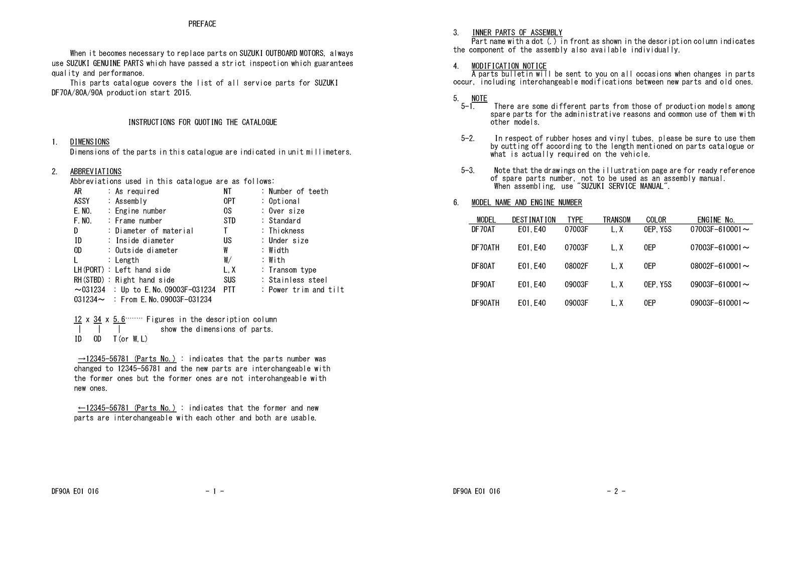 SUZUKI DF70A DF80A DF90A PARTS CATALOGUE - STEEL WIRE BOUND - PROTECTIVE COVERS
