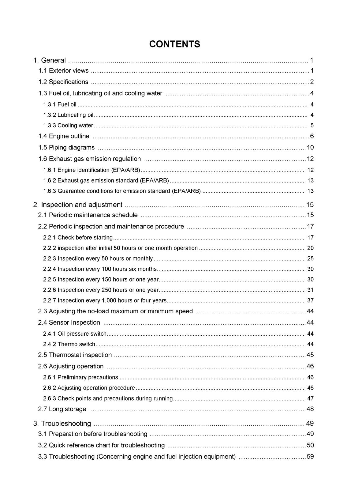 YANMAR 3YM30 3YM20 2YM15 Marine Diesel Engine Service Manual, FOLDOUTS