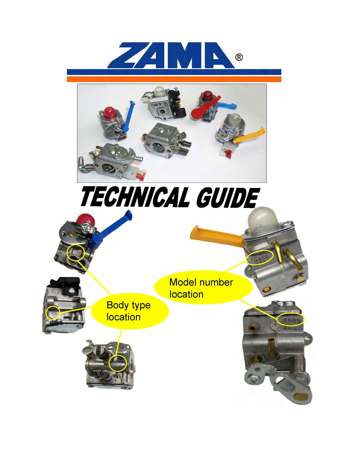 ZAMA Carburetor Service and Parts Manual 2011 - STEEL WIRE BOUND - TOUGH COVERS