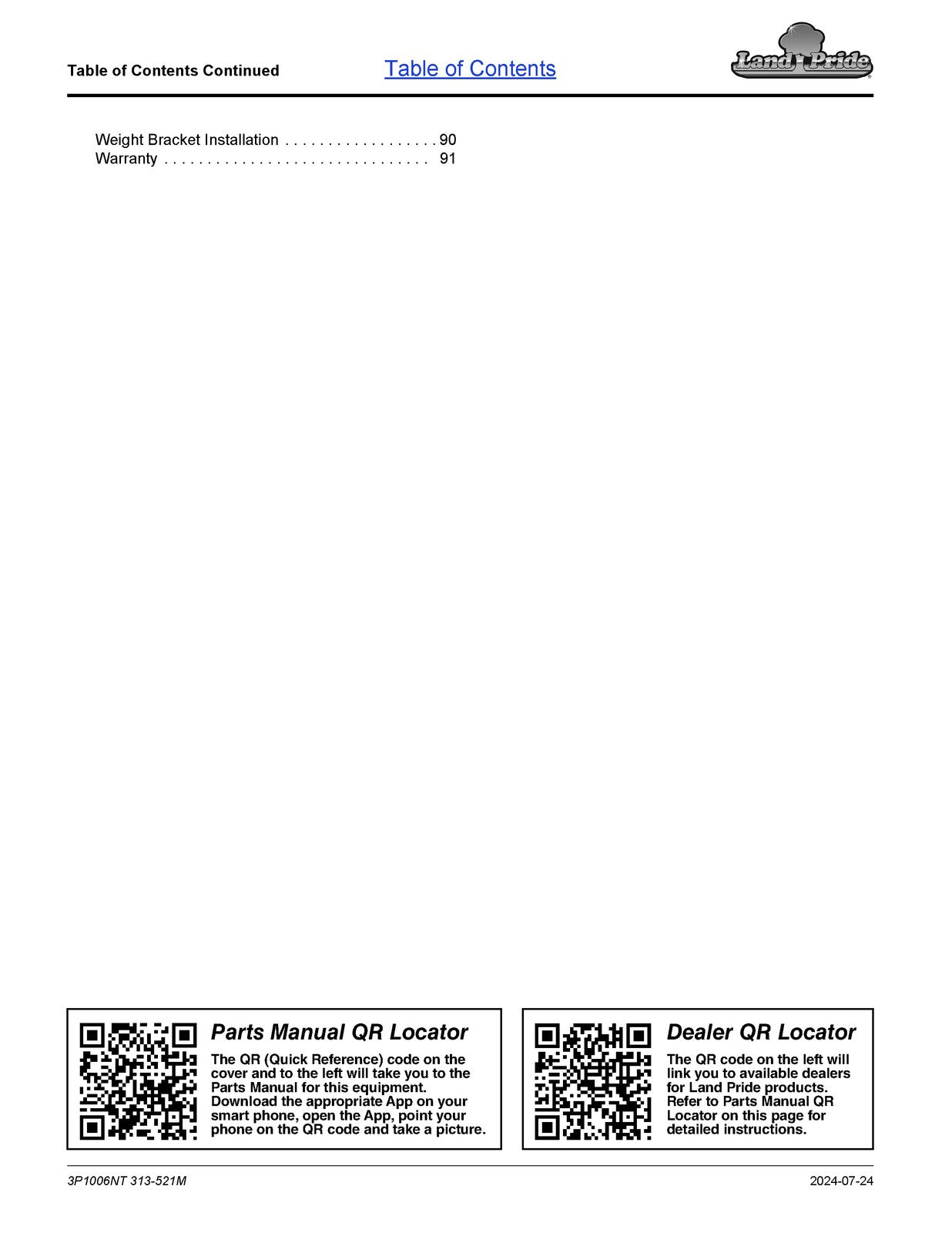 LAND PRIDE 3P1006NT Compact Drills Operators Manual 2024 - WIRE BOUND - COVERS